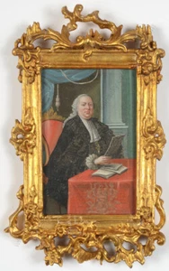 "Portrait of a German (Austrian?) cleric",oil over engraving,18th century - Picture 1 of 3