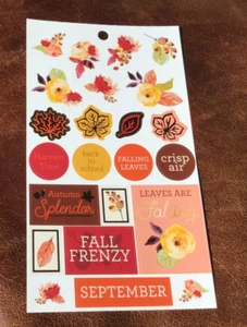 STUDENT ORGANIZER PLANNER STICKERS SEPTEMBER LEAVES FALL AUTUMN * - Picture 1 of 1