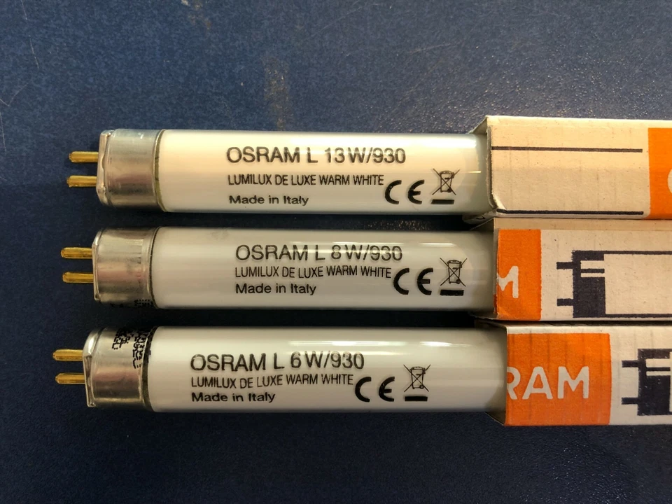 1X OSRAM Leuchtstofflampen LUMILUX DE LUX Warm White L 6W/8W/13W 930 T5 RÖHRE - Bild 1 von 1