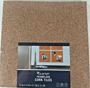 Quartet Frameless Cork Tiles 12" x 12" inch Cork Board 4 Pack - Picture 1 of 3