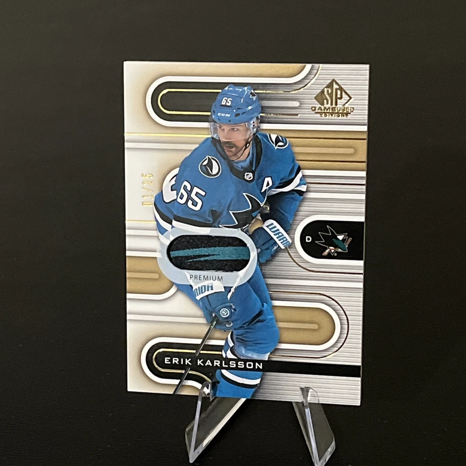 2022-23 Upper Deck SP Game Used - Erik Karlsson #79 Gold 1/25 (MEM) - Image 1 of 3