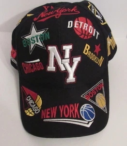 Cappello camionista vintage berretto club basket nero uomo regolabile logo ricamato - Foto 1 di 9