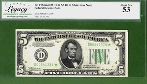 1934  $5  Fed  Reserve  🌟MULE  STAR NOTE🌟 💵 CLEVELAND   💵  LEGACY  53 - Picture 1 of 5
