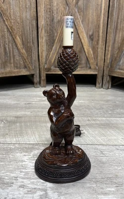 "Estatuilla decorativa lámpara de mesa de escritorio vintage de oso pardo de pie de 14"" - ¡Hallazgo patrimonial! Foto 1 de 4