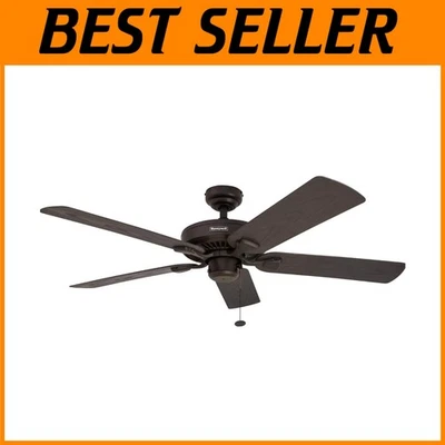Bronze 52-Inch ETL Wet Rated Ceiling Fan with 5 Blades & Pull Chain Control - Image 1 of 4