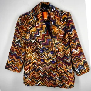 NWOT, ModCloth, Size Small, Ombre Jewel-Tone Pea Coat, Short, Textured - Picture 1 of 8