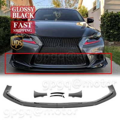 Kit de labios de parachoques delantero negro brillante estilo AR para Lexus IS250 IS350 F-Sport 14-2016 Foto 1 de 4