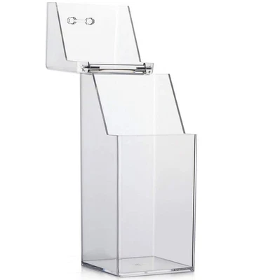 Держатель для кистей для макияжа квадратный акриловый органайзер для косметических щеток с пыленепроницаемой крышкой E - Изображение 1 из 4