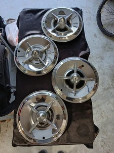 15" Classic Vintage Lancer Hub Caps X 4 Bullet Centers- Full Chrome - Picture 1 of 14