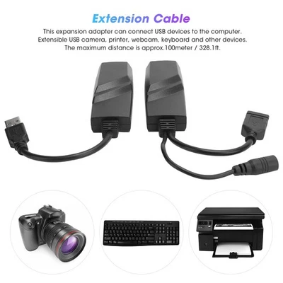 Network Extension Cable USB2.0 To RJ45 Adapter Converter Extender CAT5E / C SG - Image 1 of 4