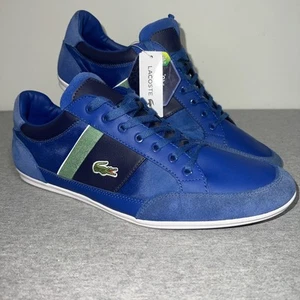 Lacoste Chaymon 123 Herren Schuhe Gr.12 Blau Navy Leder Freizeit Turnschuhe Neu mit Etikett - Bild 1 von 17