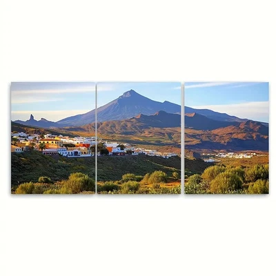 3pcs Canary Islands Spain Seaside Print Wall Art Canvas Framed 50x70cm - Image 1 of 2