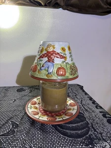 Yankee Candle Herbst Autumn Vogelscheuche großer Kerzenschirm Topper mit 8" Teller - Bild 1 von 6