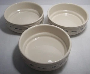Longaberger WOVEN TRADITIONS: Classic Blue: 3 Stacking Soup/Cereal Bowls: EXC:NR - Picture 1 of 4