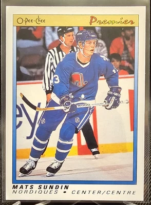 1990-91 O-Pee-Chee Premier Mats Sundin RC #114 Quebec Nordiques - Image 1 of 2