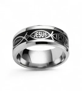 NEU - EDELSTAHL RING GRÖSSE 7 GLAUBEN - OPTION GR.7-2 - Bild 1 von 4