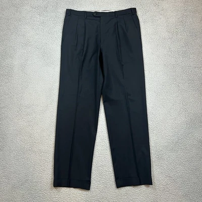 Brioni Cannes Model 34R Black 100% Silk Pants Trousers 35 W x 31 - Image 1 of 4