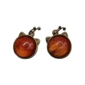 Handgefertigte flüssige Acryl Kunst Ohrringe, einzigartiger runder Tropfen, silberner Haken, KJB Creation - Bild 1 von 8