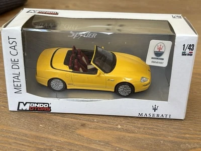 Mondo Motors Maserati GranSport Spyder Yellow 1:43 Diecast 2007  Rare  - Image 1 of 4