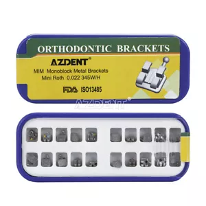Brackets de ortodoncia dental 20 piezas MIM monobloque Roth.022" gancho 3-4-5 AZDENT - Imagen 1 de 9