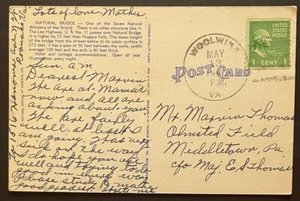 Woolwine, Virginia Post Card mailed May 13, 1946 to Middletown, PA - VA - Picture 1 of 2
