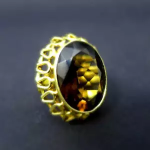 Ring in Gold mit großem Rauchtopas - Bild 1 von 9