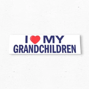 I LOVE MY GRANDCHILDREN Bumper Sticker - Funny Vintage Style Vinyl Decal 80s 90s - Picture 1 of 4