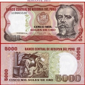 PERÚ' 5.000 5000 SOLES DE ORO 5 11 1981 P 123 SIN CIRCULAR envío gratuito desde 100$ - Imagen 1 de 3