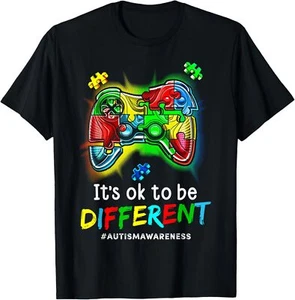 Autism Awareness Men Kids Boys Autism Video Game Month T-Shirt - Picture 1 of 5