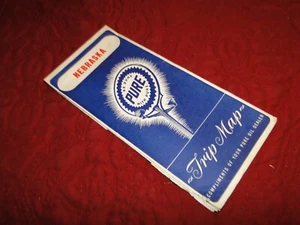 SELTENE 50er Jahre "PURE" Gas & OIL CO. Straßenkarte von NEBRASKA LOT E-62 - Bild 1 von 4