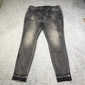 Pantalones de mezclilla Judy Blue para mujer 15/32 (34x28) negros desteñidos tiro alto ajustados elásticos deshilachados - Imagen 1 de 15