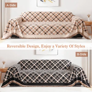 Chenille Couch Covers Soft Sofa Towel Blanket Anti-Slip Double Sided Slipcovers - Picture 1 of 35