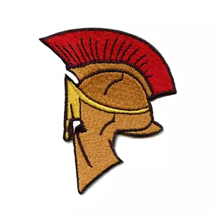 Spartan Helmet Embroidered Iron On Patch - Picture 1 of 2
