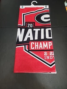 UGA Bulldogs National Football 2021 Champions Bench Towel Georgia Bull Dogs NWT - Picture 1 of 2