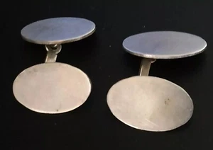 GEMELLI MASCHILI ANTICHI IN ARGENTO (TESTATO) ELEGANTI SOBRI IDEA REGALO CAMICIA - Foto 1 di 3