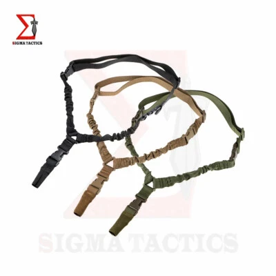 SIGMA TACTICS One Single 1 Point Sling Tactical Adjustable Bungee Rifle Gun Sling Strap System