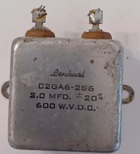 Condensador de aceite 2,0 uF 600 VDC vintage Lenhurt 2,0 microfaradio 600 voltios - Imagen 1 de 3