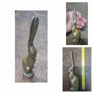 Funny Old Hare Bronze Car Mascot 16 Cm FREE SHIPPING WORLDWIDE - Picture 1 of 8