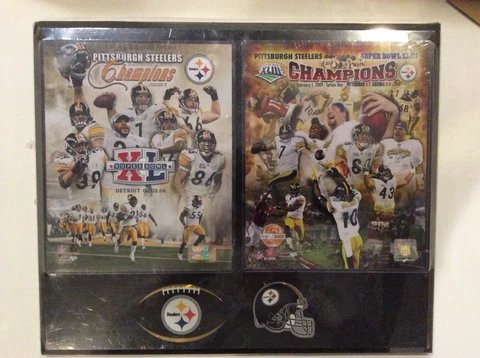 Ben Roethlisberger STEELERS  SUPER BOWL Champions XL & XLIII Photos Plaque Cover