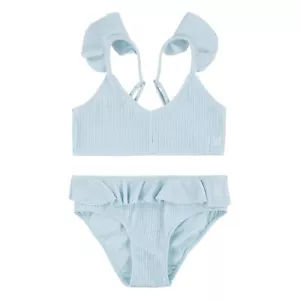 NWT Hurley Girl's Two-Piece Ruffle Bikini Swim Set Color Blue Cloud Size LG - Picture 1 of 2