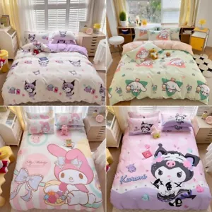 Kuromi Cinnamoroll My Melody Sheet Quilt Cover Pillow Four Piece Bedding Set - Picture 1 of 26