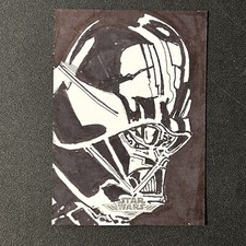 Darth Vader 1 Of 1 Zach Woolsey Artist Sketch Star Wars Battle Plans 2021 Topps!
