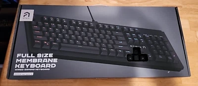 Atrix Gaming Keyboard Full Membrane RGB Lighting Black Full Size wired USB NEW - Image 1 of 4