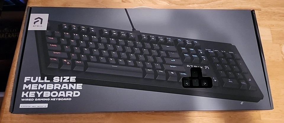 Atrix Gaming Keyboard Full Membrane RGB Lighting Black Full Size wired USB NEW - Image 1 of 4