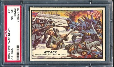 1962 Topps Civil War News #11: Attack ~ PSA 8 mc - Image 1 of 2