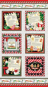 Sugar & Spice Box Panel 23" x 43" Blocks 16" Fabric Sold by the Panel - Picture 1 of 2