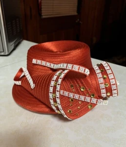 Beautiful Orange Donna Vinci Couture Hat - Picture 1 of 16