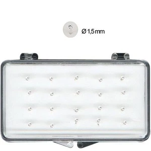1 box Orecchini Piercing Naso Nasini Micro Argento 925 cristallo Bianco 1,5 mm - Foto 1 di 1