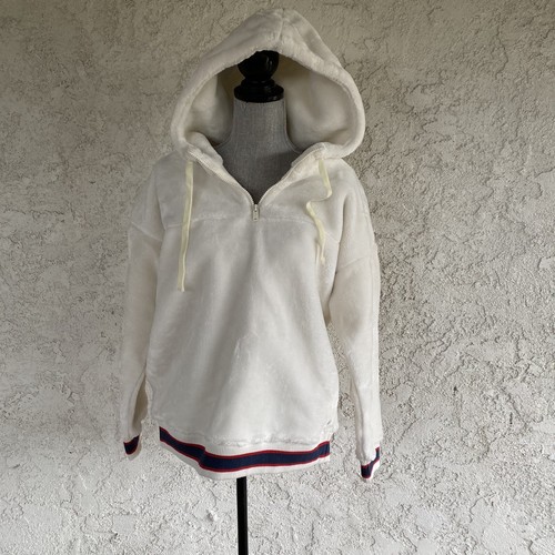 OFF WHITE Felpa con cappuccio sherpa UGG Kailani panna bianco sporco maglione pull over donna taglia M media
