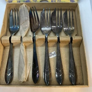 Vintage MS Ltd. EPNS Sheffield England "Loxley" Dessert-/Gebäckgabeln (6er Set) - Bild 1 von 7